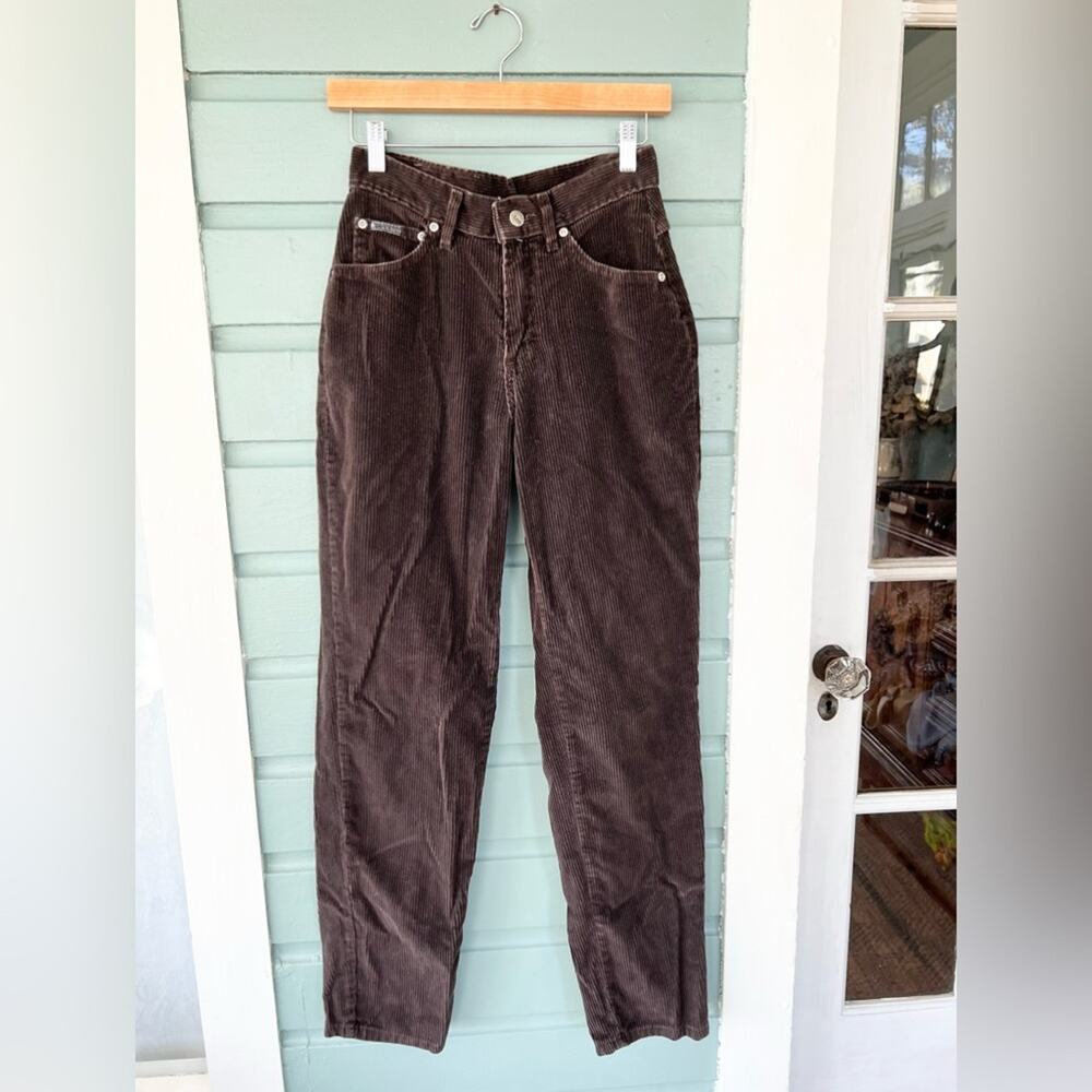 Vintage Lee y2k corduroy pants chocolate brown straight leg XS fall academia